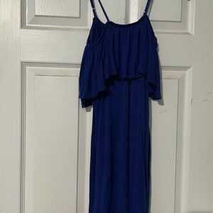 Women's off the shoulder blue dress
